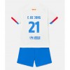 Barcelona Frenkie de Jong #21 Bortedraktsett Barn 2023-24 Kortermet (+ korte bukser)